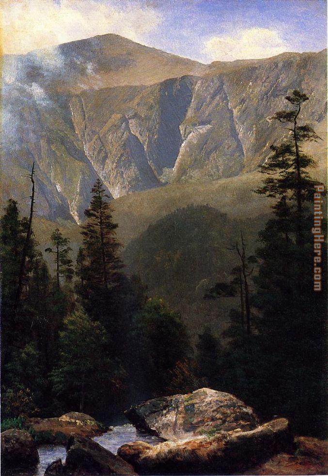 Mountainous Landscape painting - Albert Bierstadt Mountainous Landscape art painting
